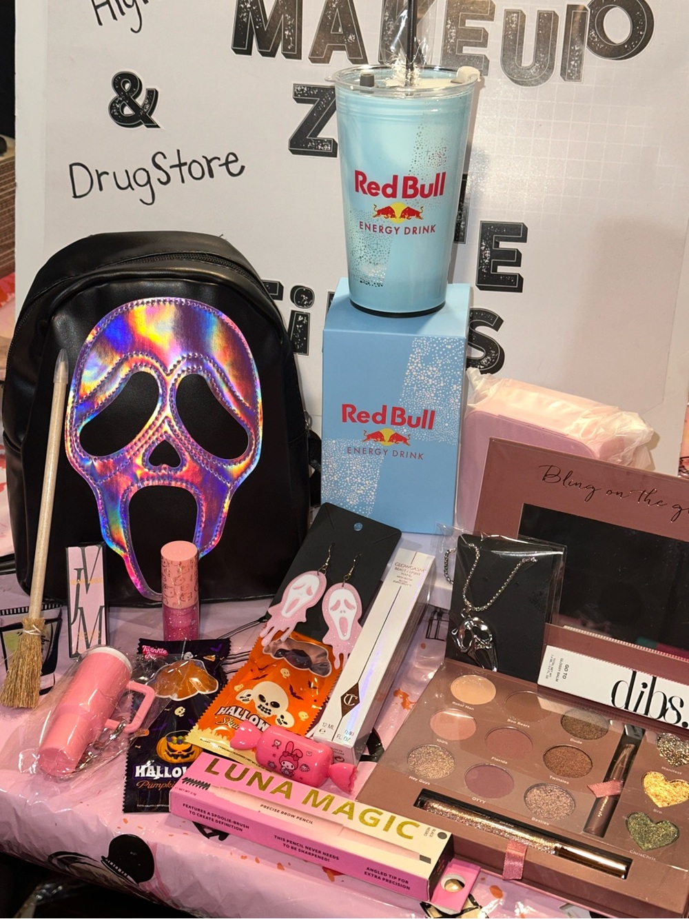 Cute Boo purse bundle w/ Red Bull light up tumbler